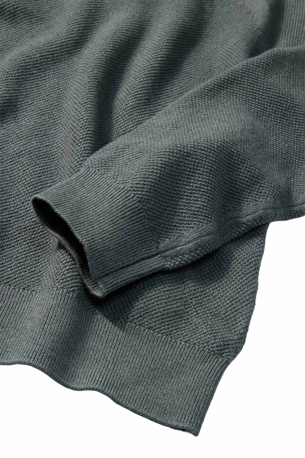 Grayers - Ernest Cashmere Crew - Green - Detail Cuff