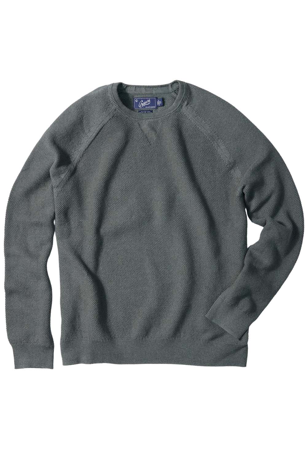 Grayers - Ernest Cashmere Crew - Green - Flatlay Front