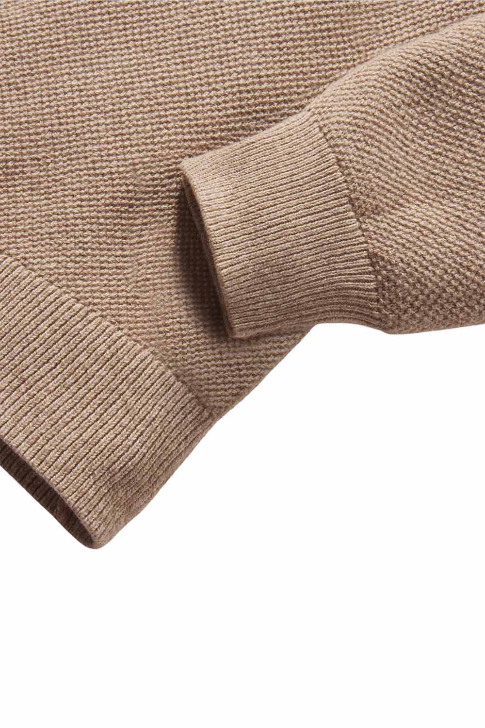 Grayers - Ernest Cashmere Crew - Oatmeal - Detail Cuff