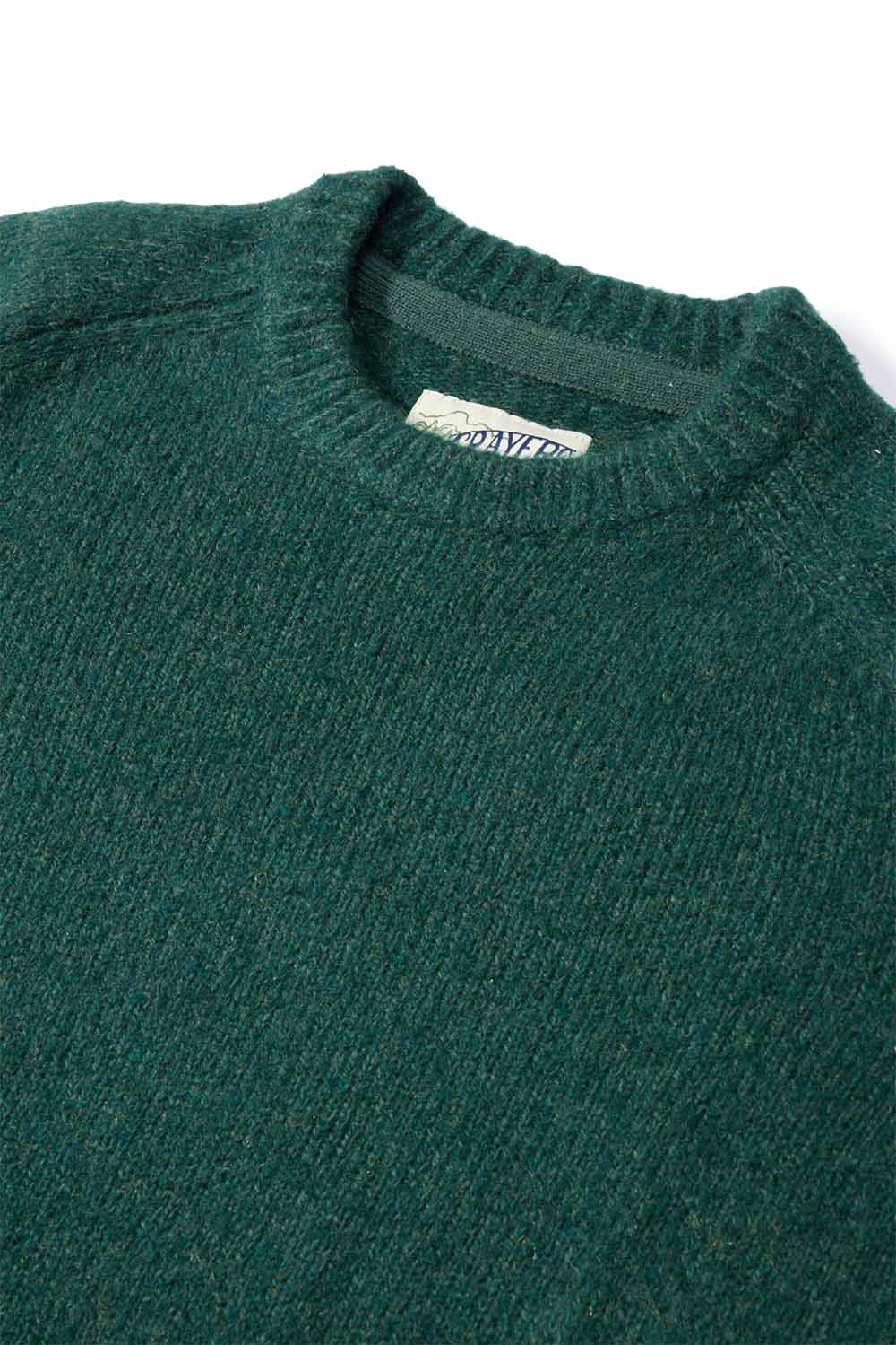 grayers collegiate sweater crew bottle green detail