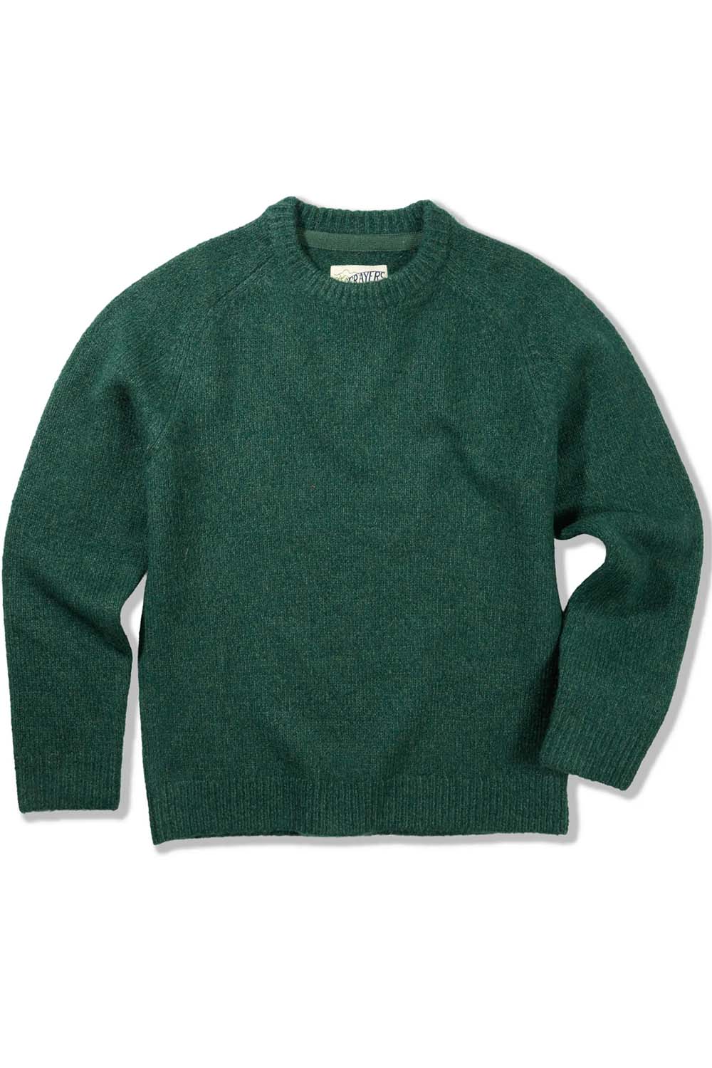 grayers collegiate sweater crew bottle green flatlay