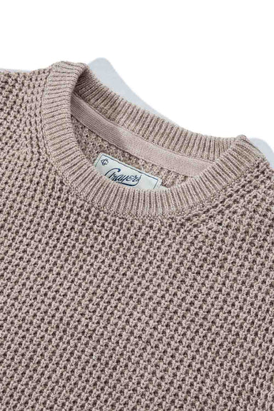 grayers guernsey waffle crew oatmeal detail