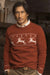 grayers reindeer lambswool crew holiday red model