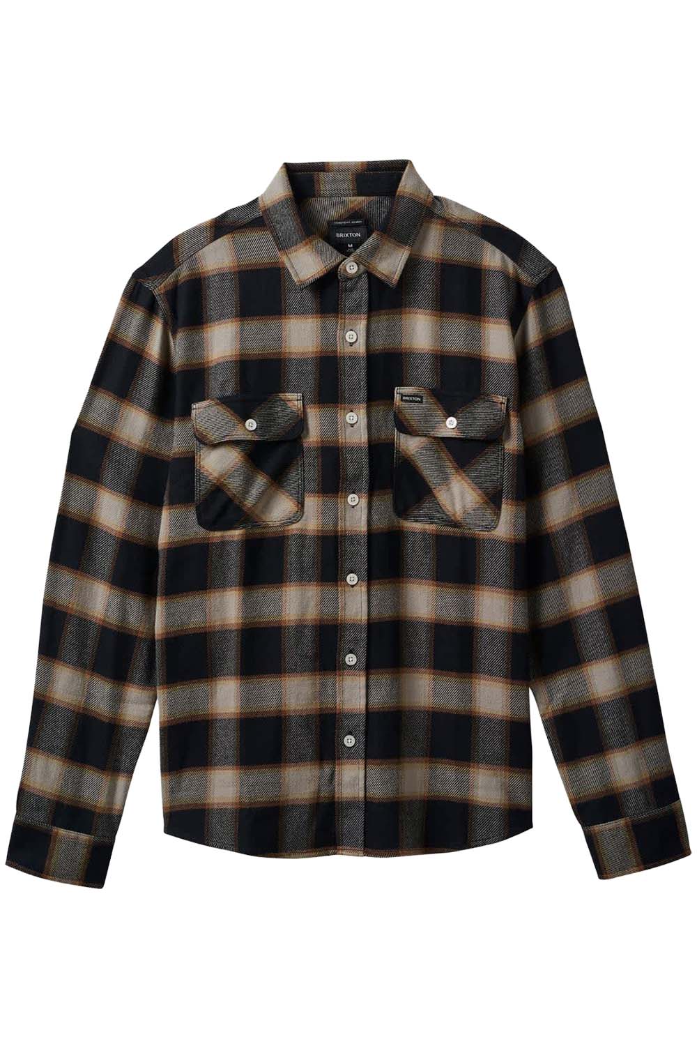 Brixton - Bowery Flannel - Black/Cream - Flatlay