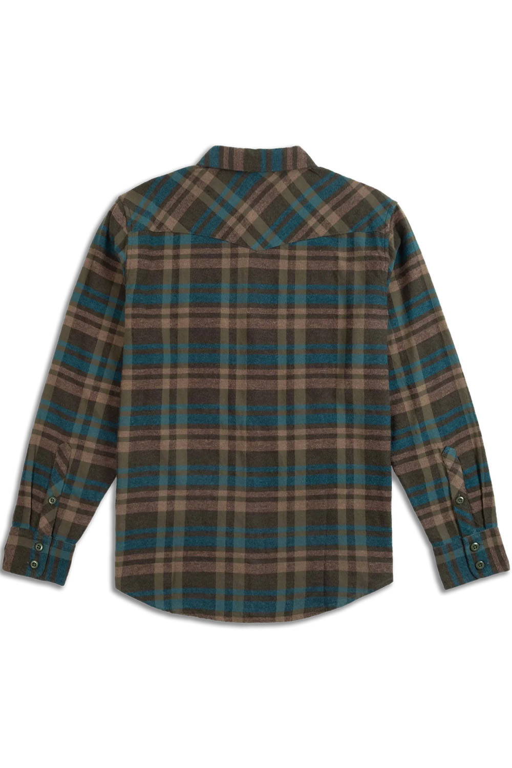 Topo Designs Mountain Shirt Long Sleeve in Beetle Multi — Back view