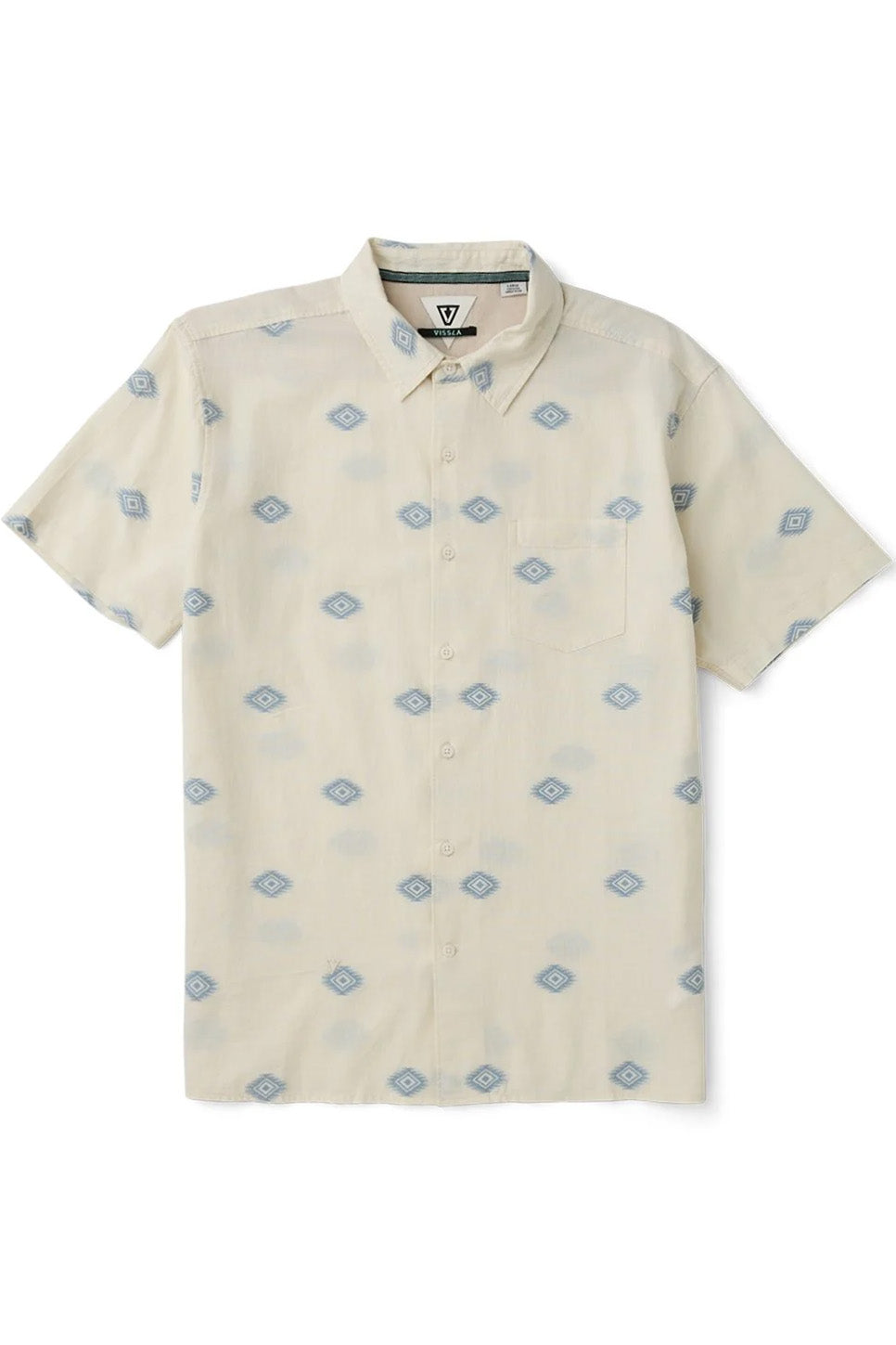 Vissla Cabo Nights Shirt in Vintage White — Front flatlay view