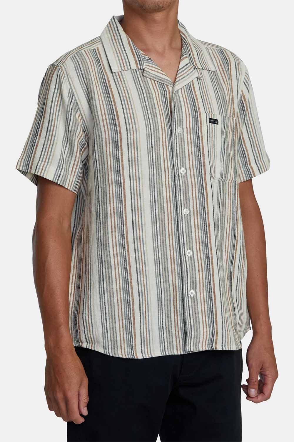 RVCA - Satellite Stripe SS - Antique White - Side