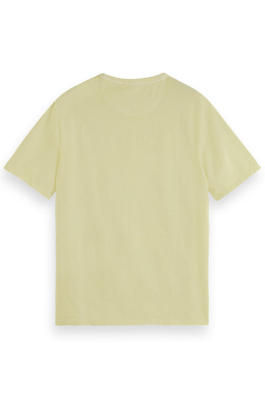Scotch & Soda - Garment Dye Pocket T-Shirt - Washed Neon Yellow - Back
