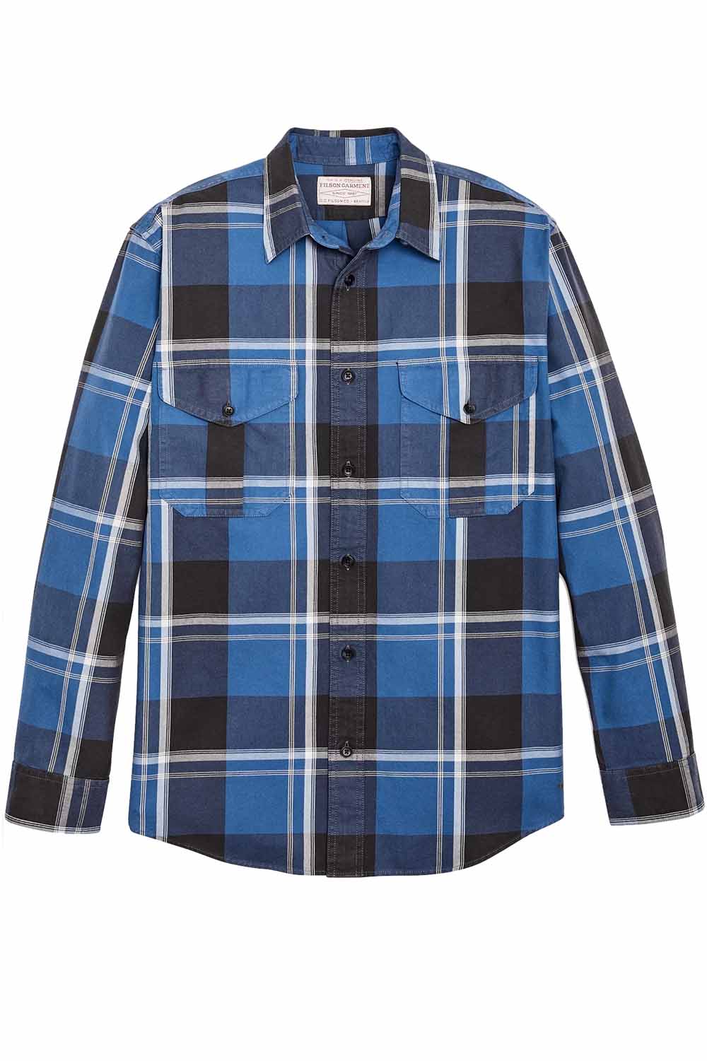 Filson - Light Weight Alaskan Guide Shirt - Blue/Black/White Plaid - Front