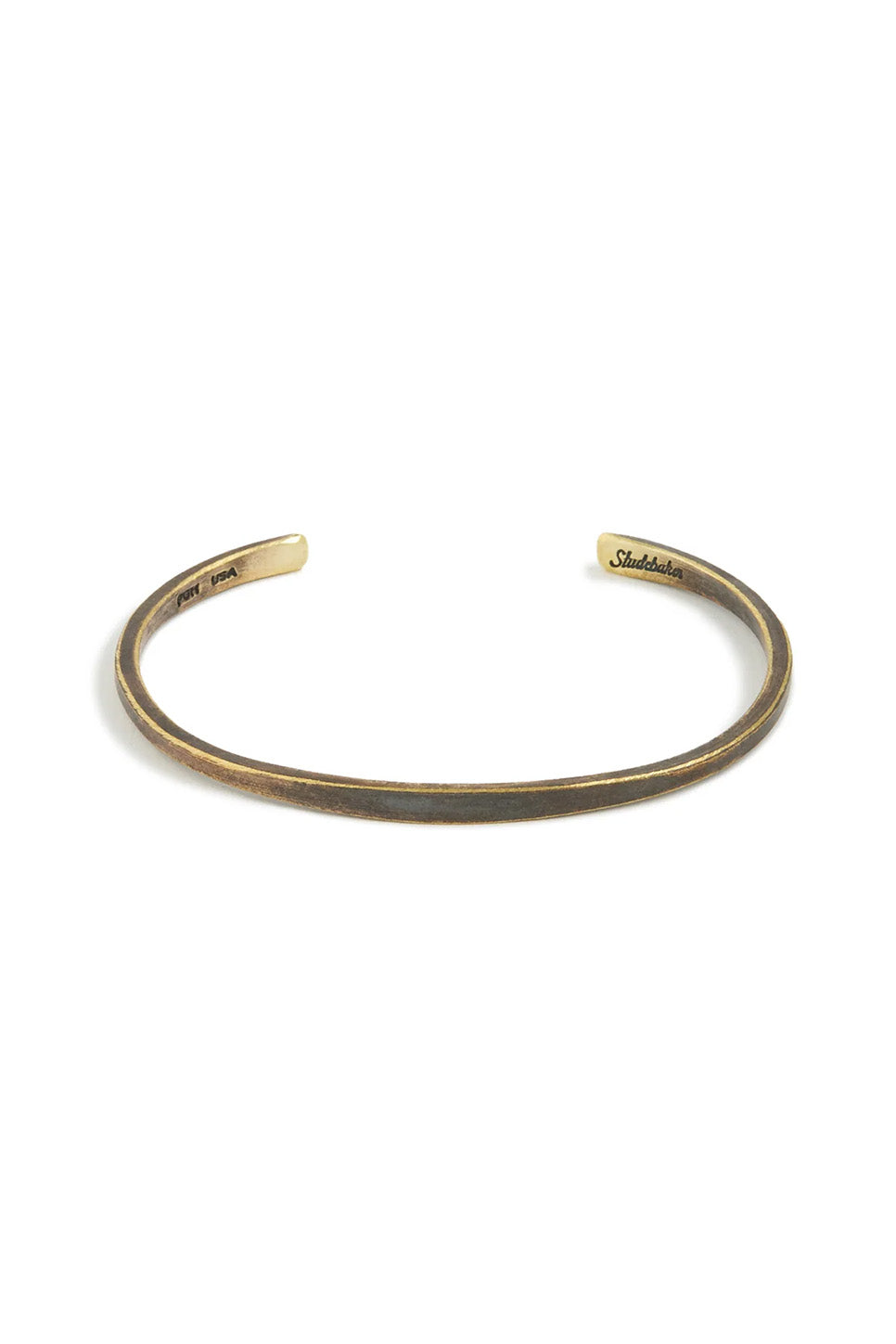 Studebaker Metals Workshop Cuff Lightweight in Brass Patina — Front view