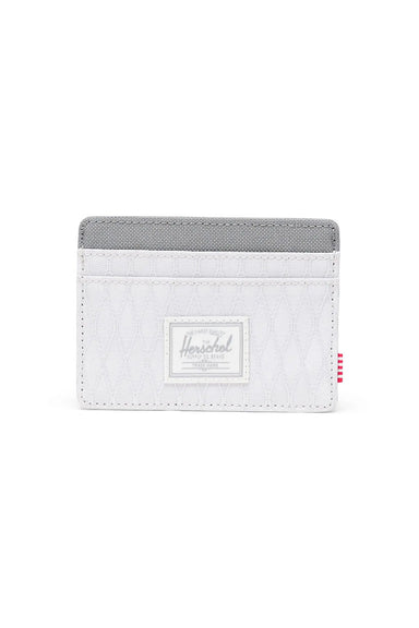 herschel charlie cardholder vapor diamond charcoal grey front