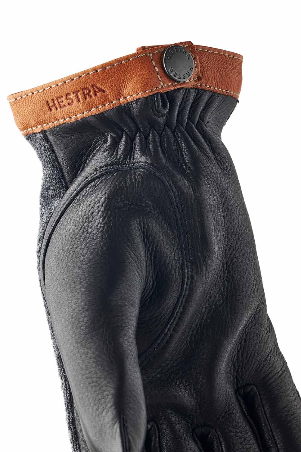 Hestra - Deerskin Wool Tricot - Charcoal/Black - Logo