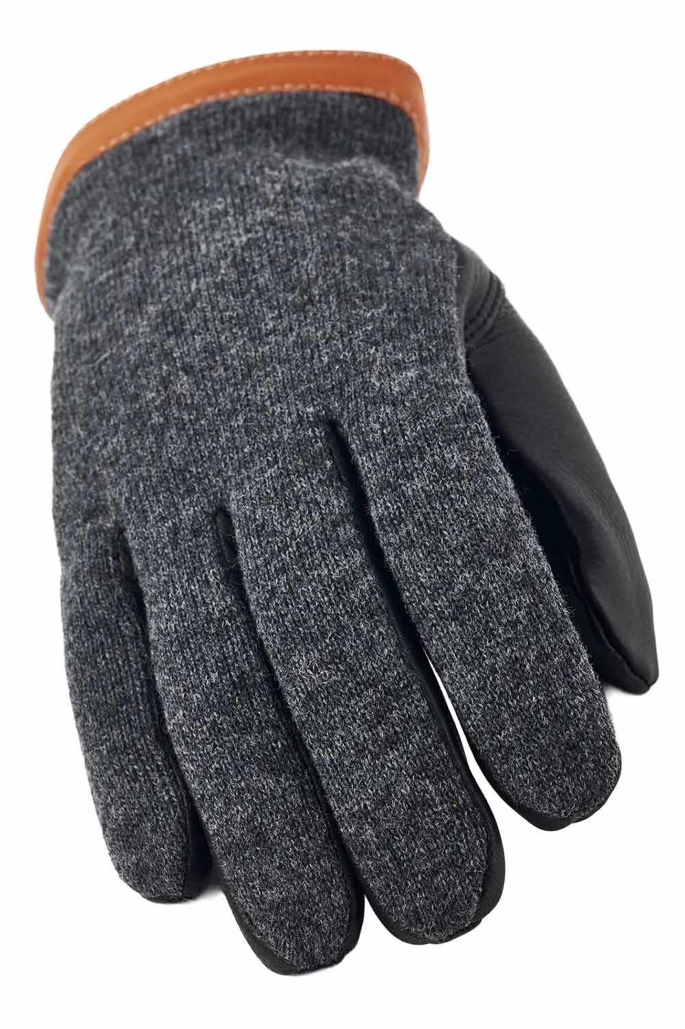 Hestra - Deerskin Wool Tricot - Charcoal/Black - Top View