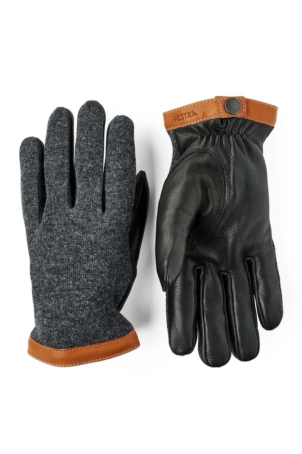 Hestra- Deerskin Wool Tricot - Charcoal/Black
