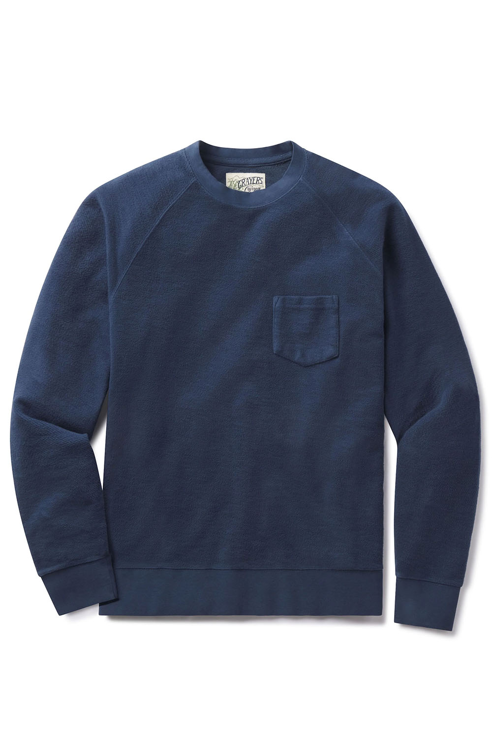 Grayers - Dunlop Reverse Fleece Crew - Dark Blue - Flatlay