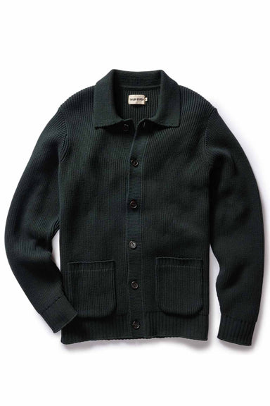 Taylor Stitch - The Harbor Sweater Jacket - Black Pine Heather - Flatlay
