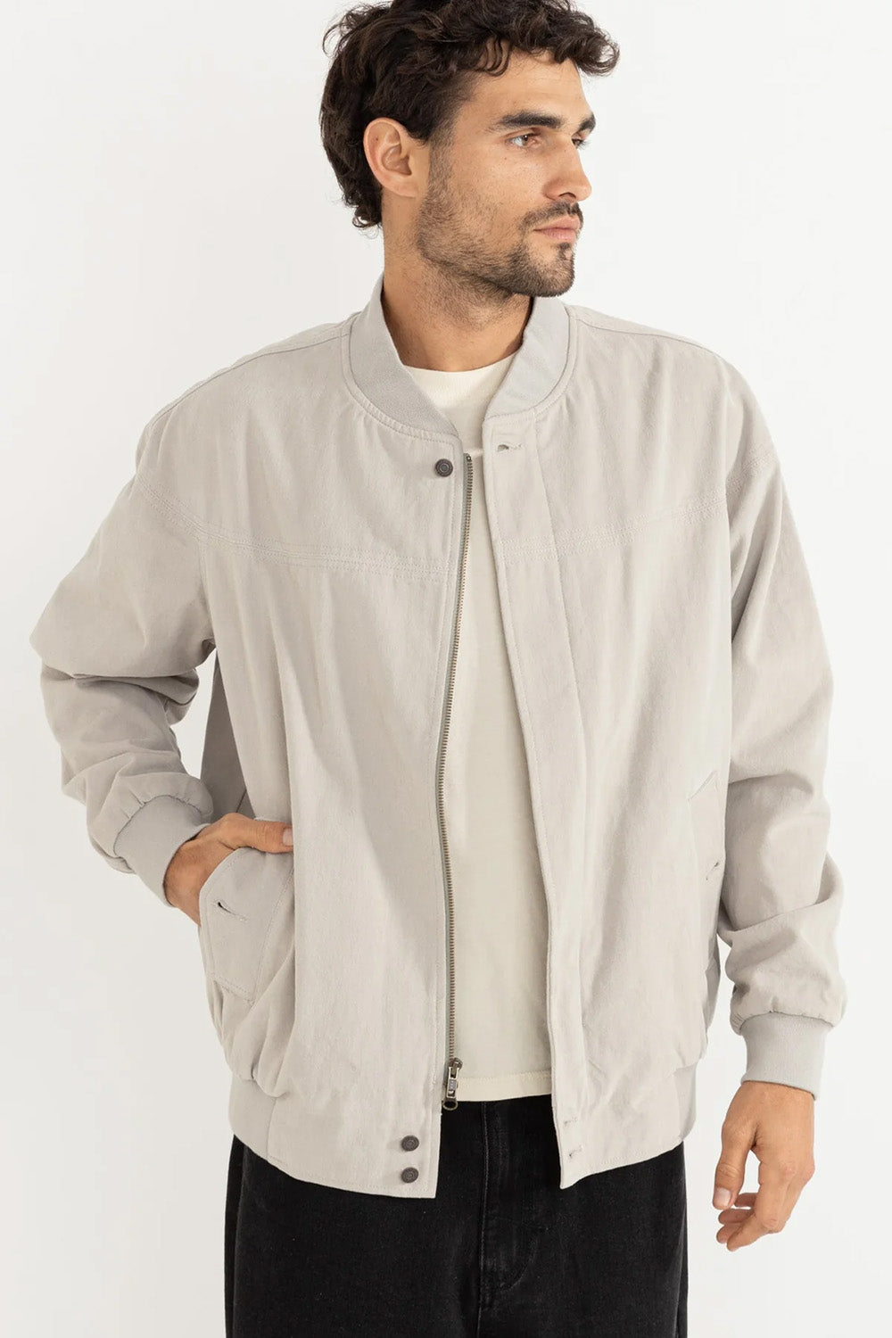 Rhythm - DERBY JACKET - Smoke - Front