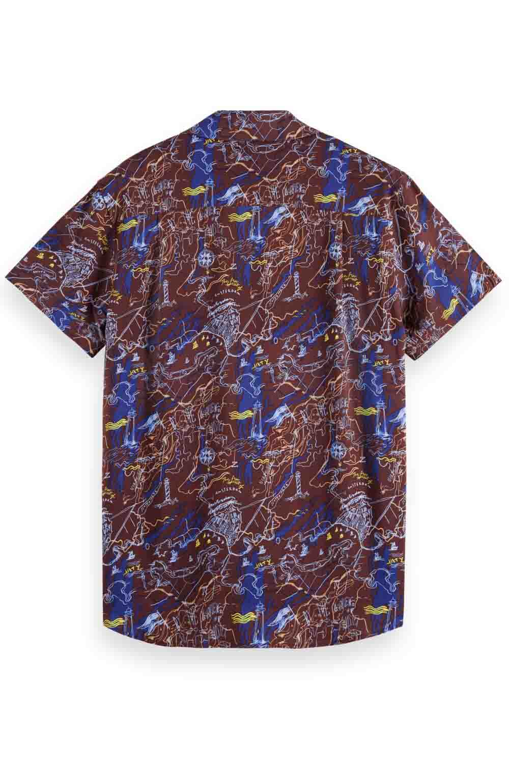 Scotch & Soda - All Over Printed Shirt - Map AOP - Back