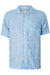 Far Afield - Stachio SS Shirt Floral Jacquard - Allure Blue - Flatlay