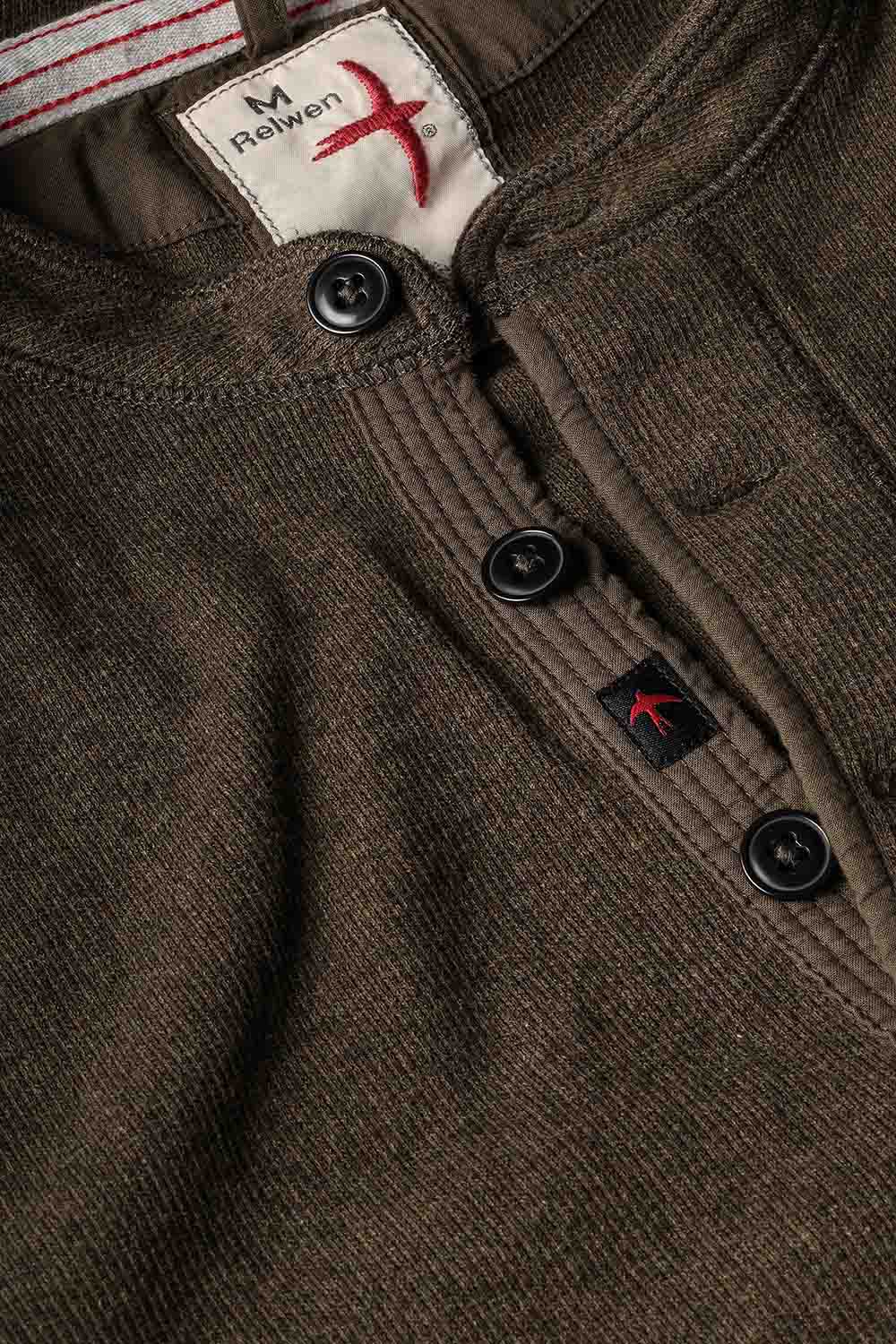 Relwen FRENCH RIB HENLEY Loden Detail