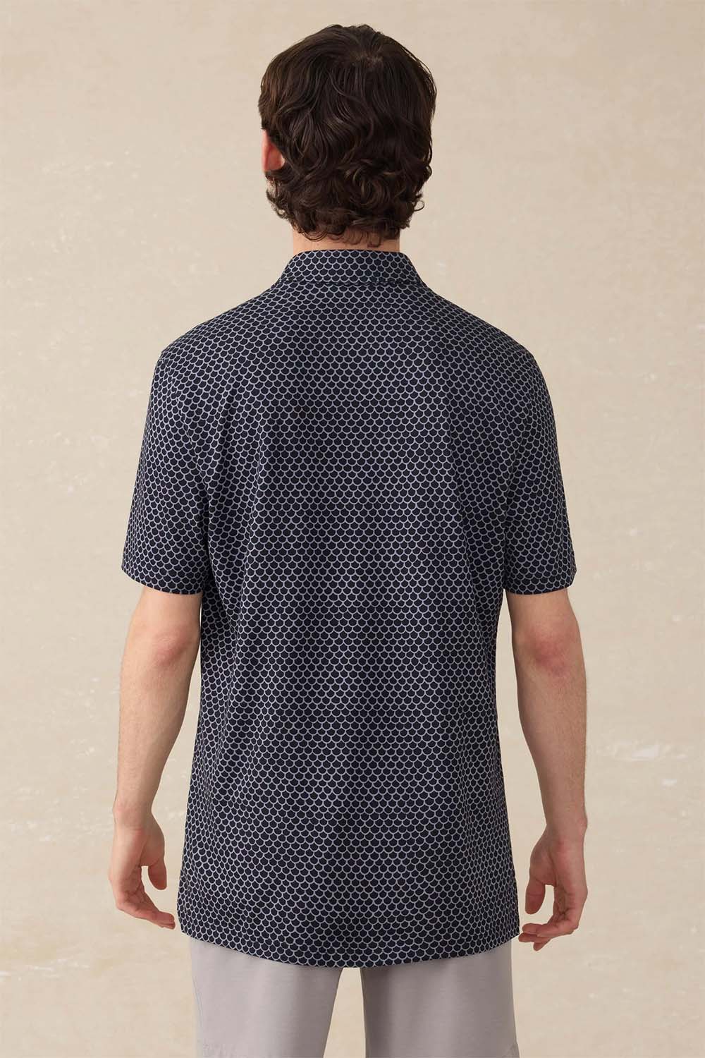 Faherty - SS Movement Pique Polo - Midnight Fishscale - Back