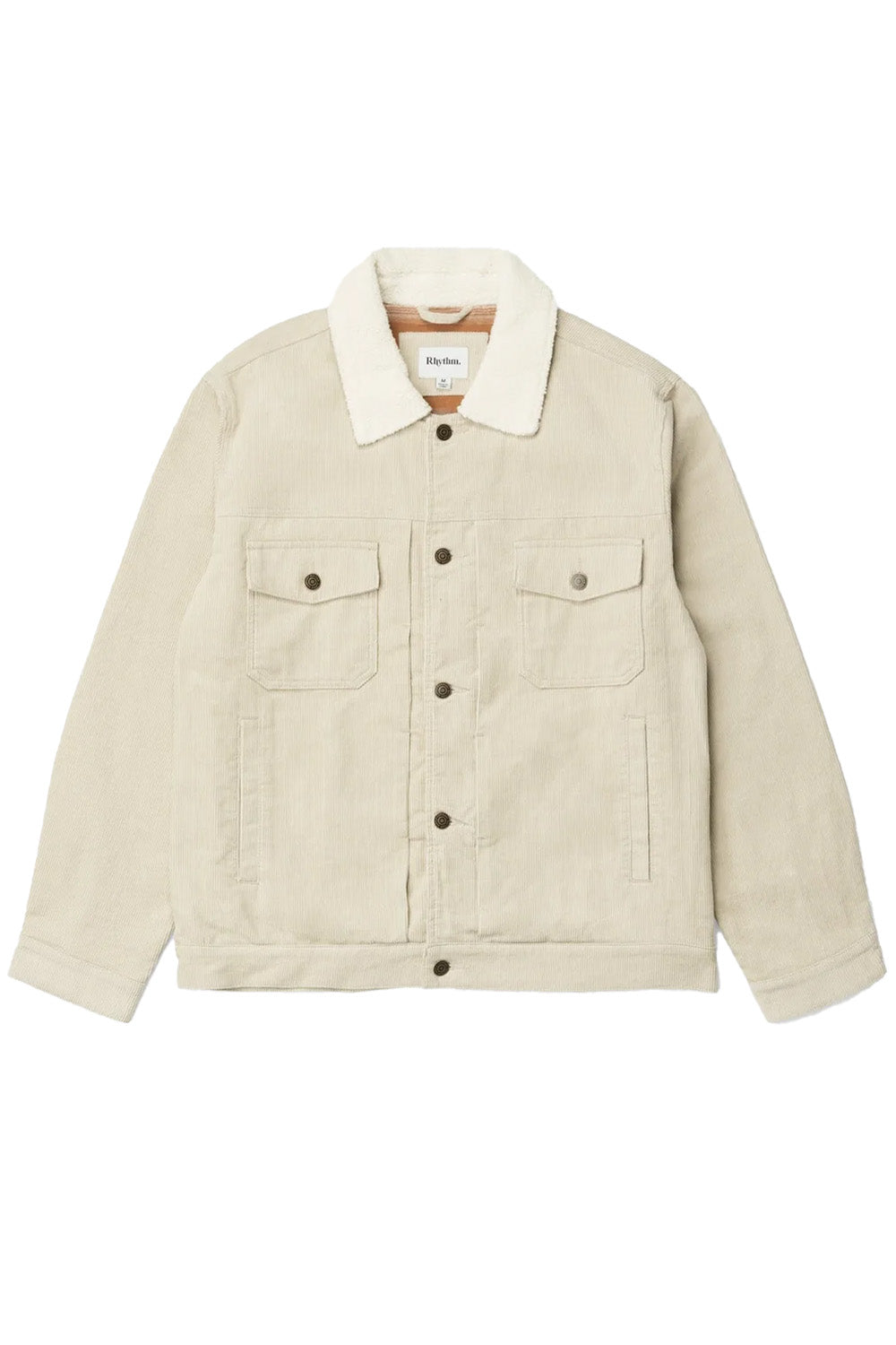 Rhythm Flannel Lined Cord Trucker Oak Flatlay