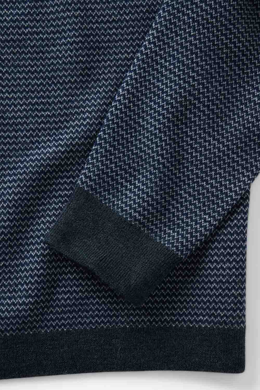 Taylor Stitch - The Newton Sweater Polo - Navy Birdseye Merino - Cuff Detail