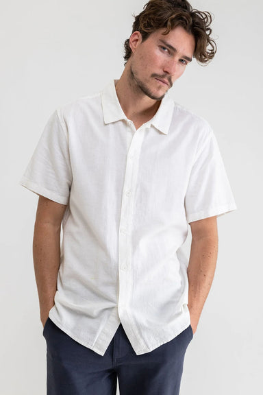 Rhythm - Classic Linen SS Shirt - Vintage White - Front