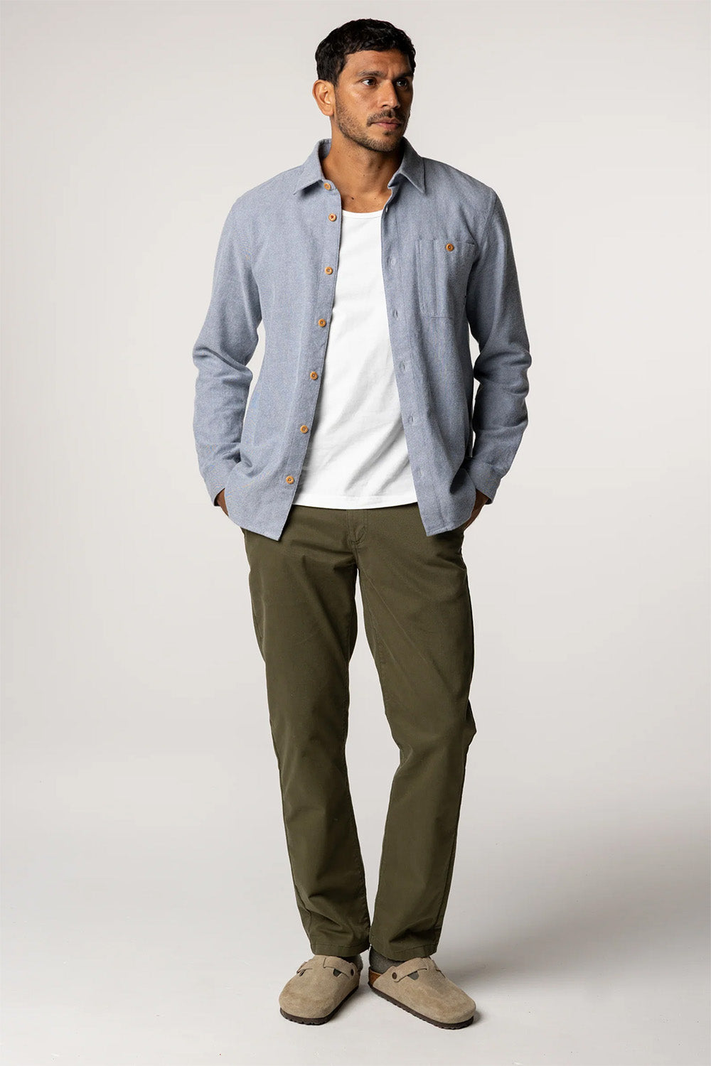 Finisterre - Gylly Shirt - Indigo Dobby - Front