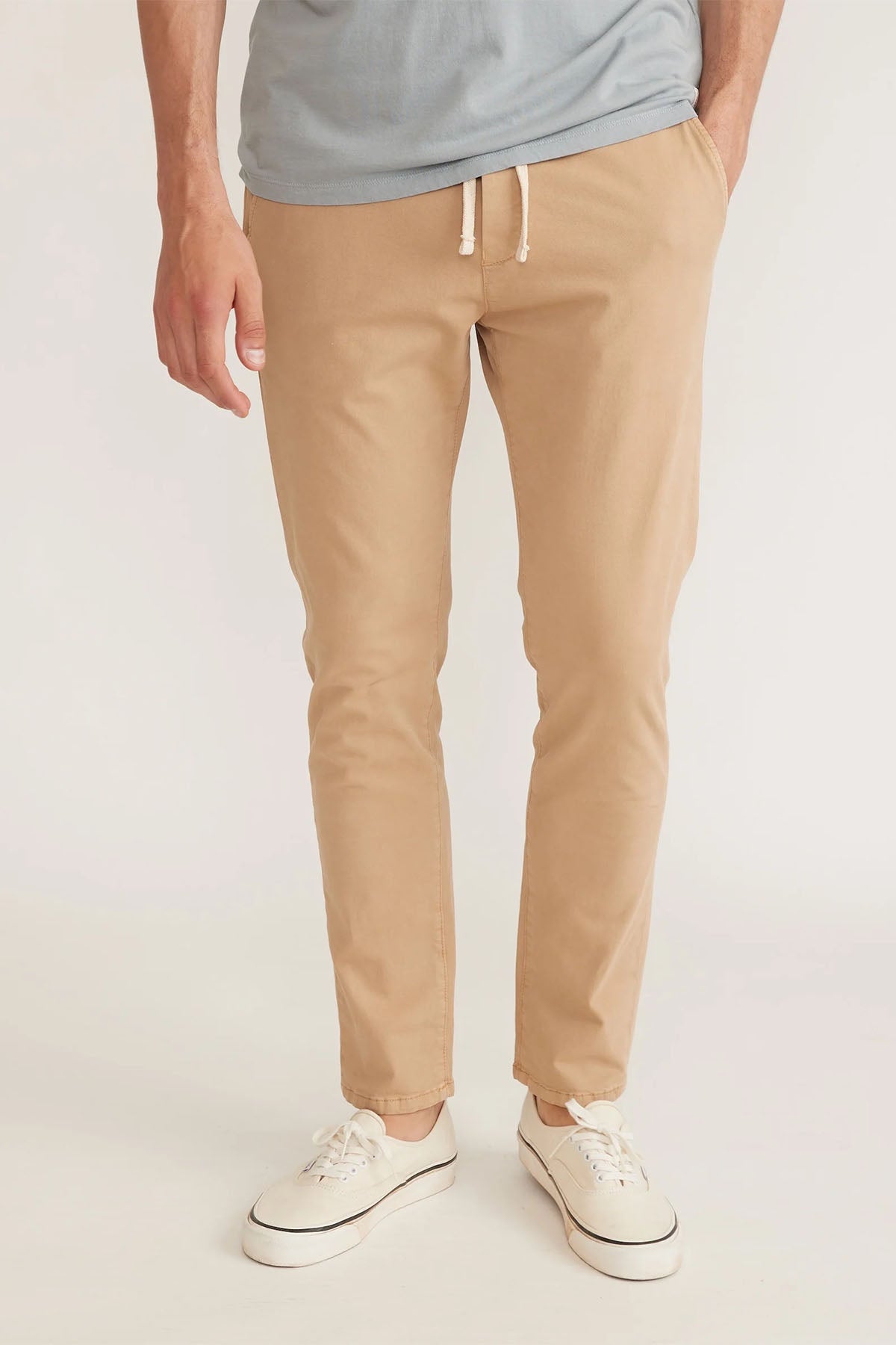 Marine Layer - Saturday Slim Fit Pant - Faded Khaki - Front