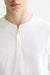 Scotch & Soda - SLUB HENLEY LS - Bright White - Detail