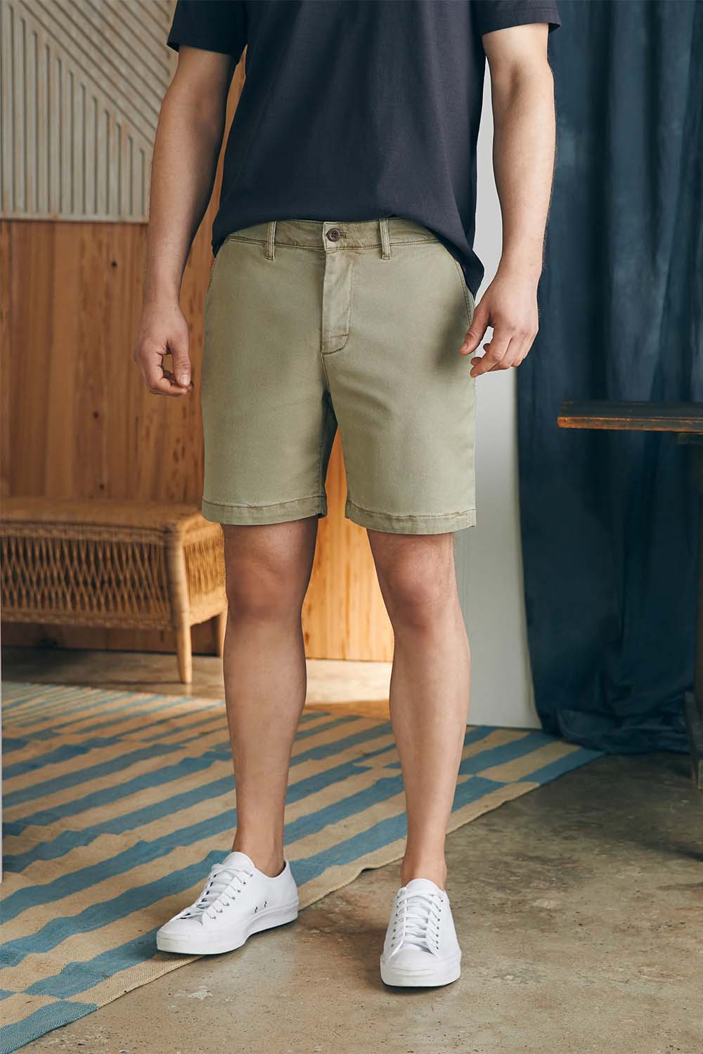 Faherty - Coastline Chino Short - Mountain Olive - Front