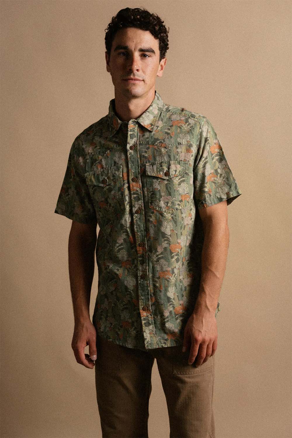 iron and resin cactus shirt green front