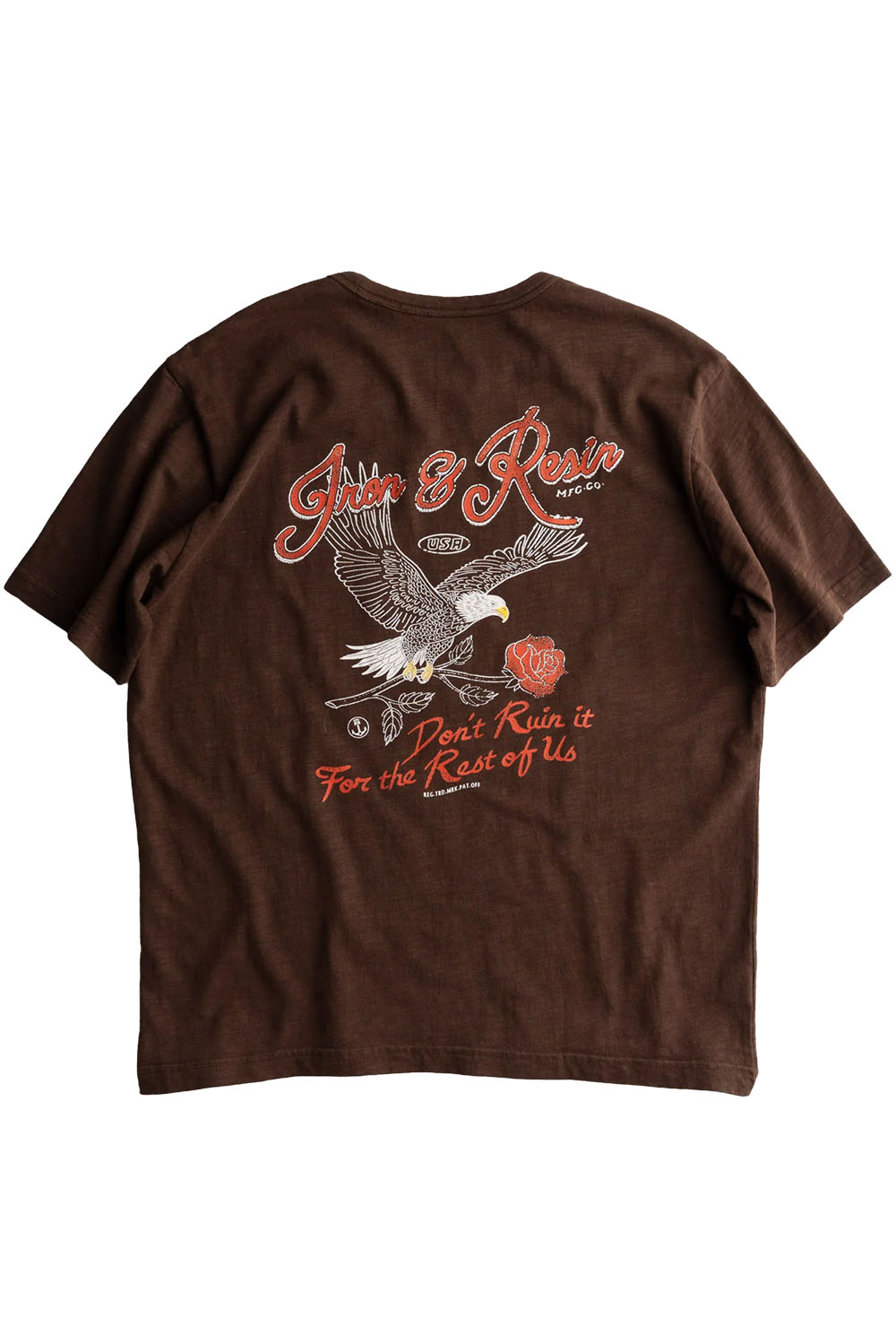 iron and resin dont ruin it tee brown back