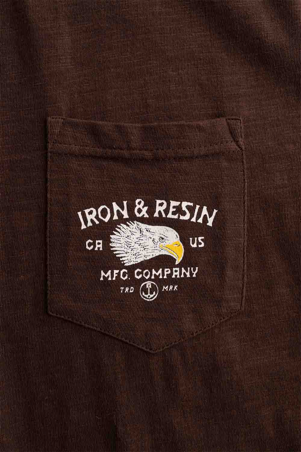 iron and resin dont ruin it tee brown pocket