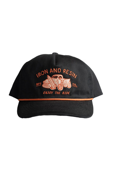iron and resin enjoy the ride hat black  front