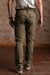 iron and resin herringbone brigade pant army back