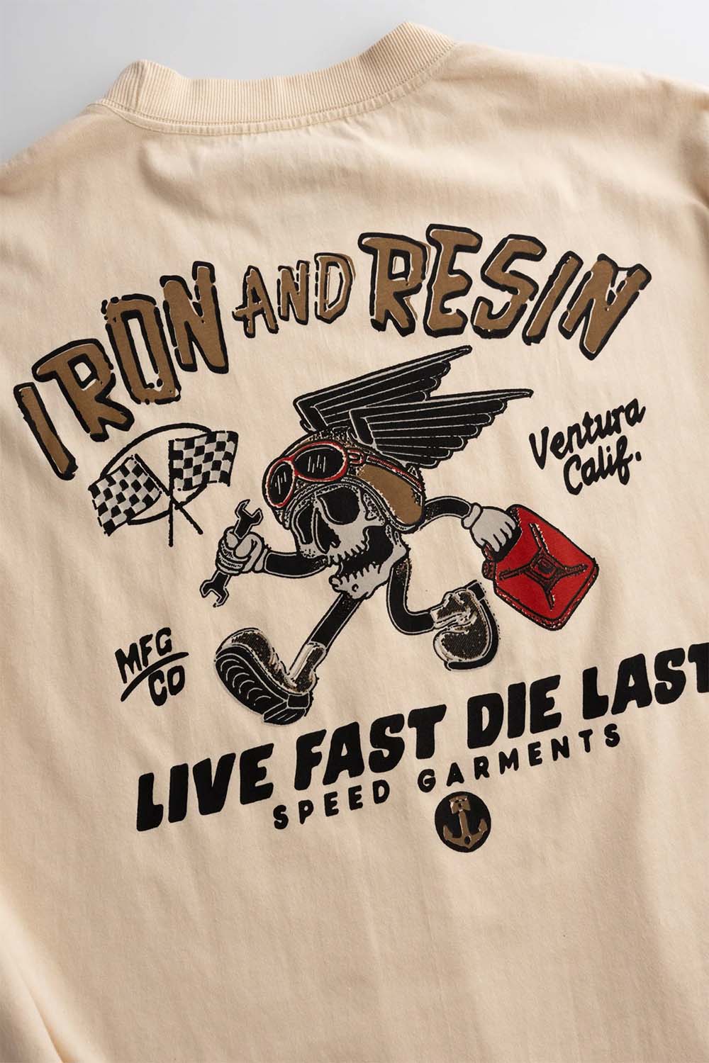 iron and resin live fast ls natural back detail