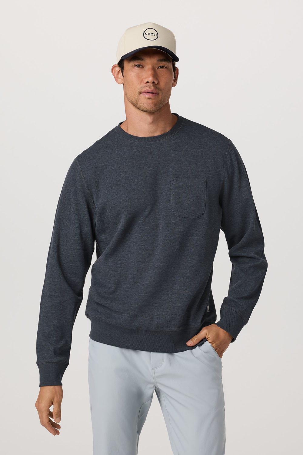 Vuori - Jeffreys Crew 2.0 - Navy Heather - Front