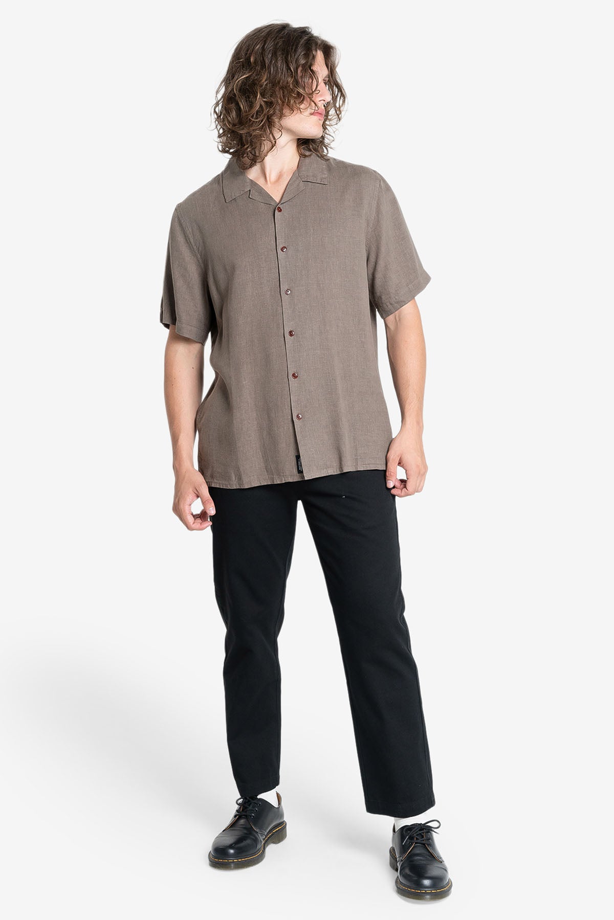 Thrills - Hemp Minimal Thrills Bowling Shirt - Light Canteen