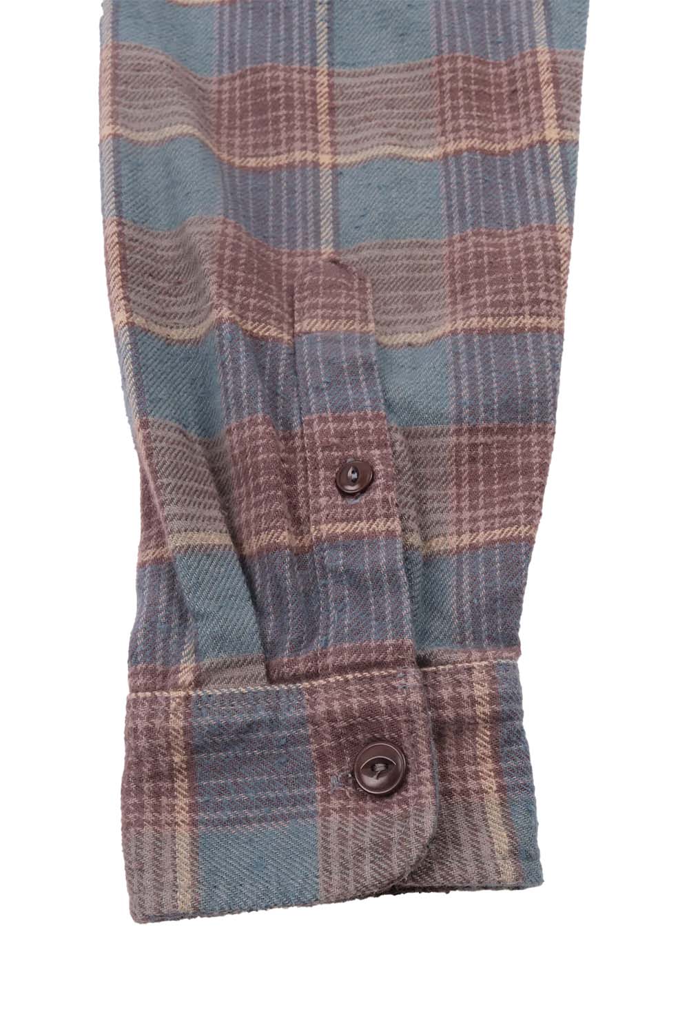Freenote - Jepson Plaid Woven - Dusty Blue Plaid - Sleeve