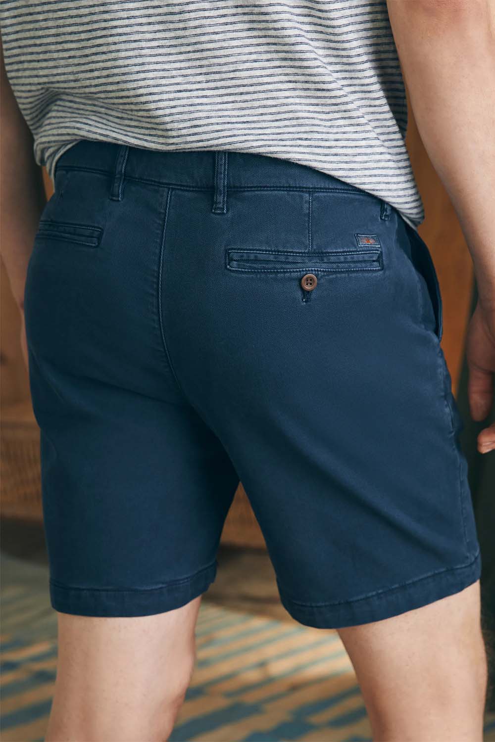 Faherty - Coastline Chino Short - Blue Nights - Detail