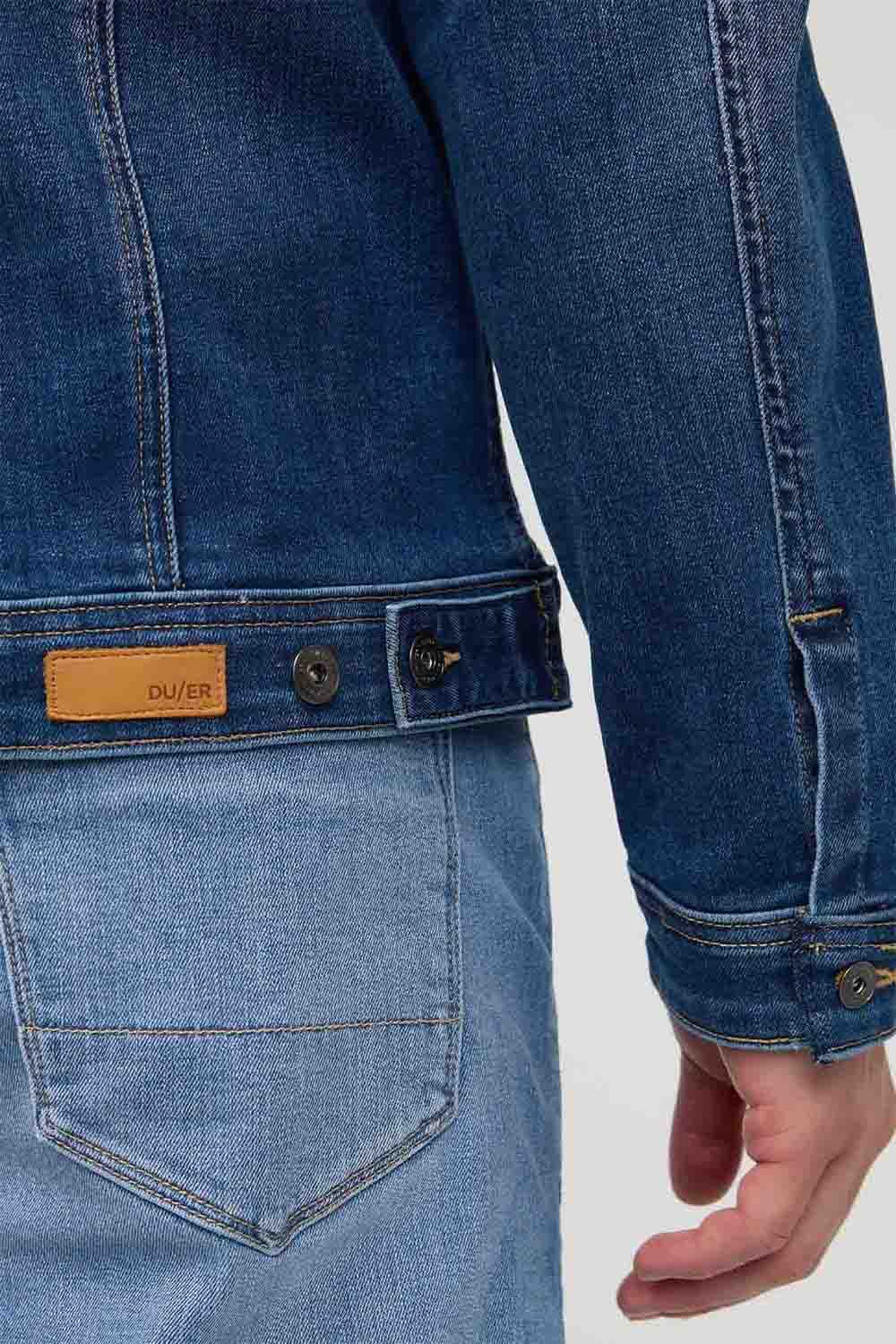 Duer Performance Denim Jacket in Alpine Indigo — Detail-2 view