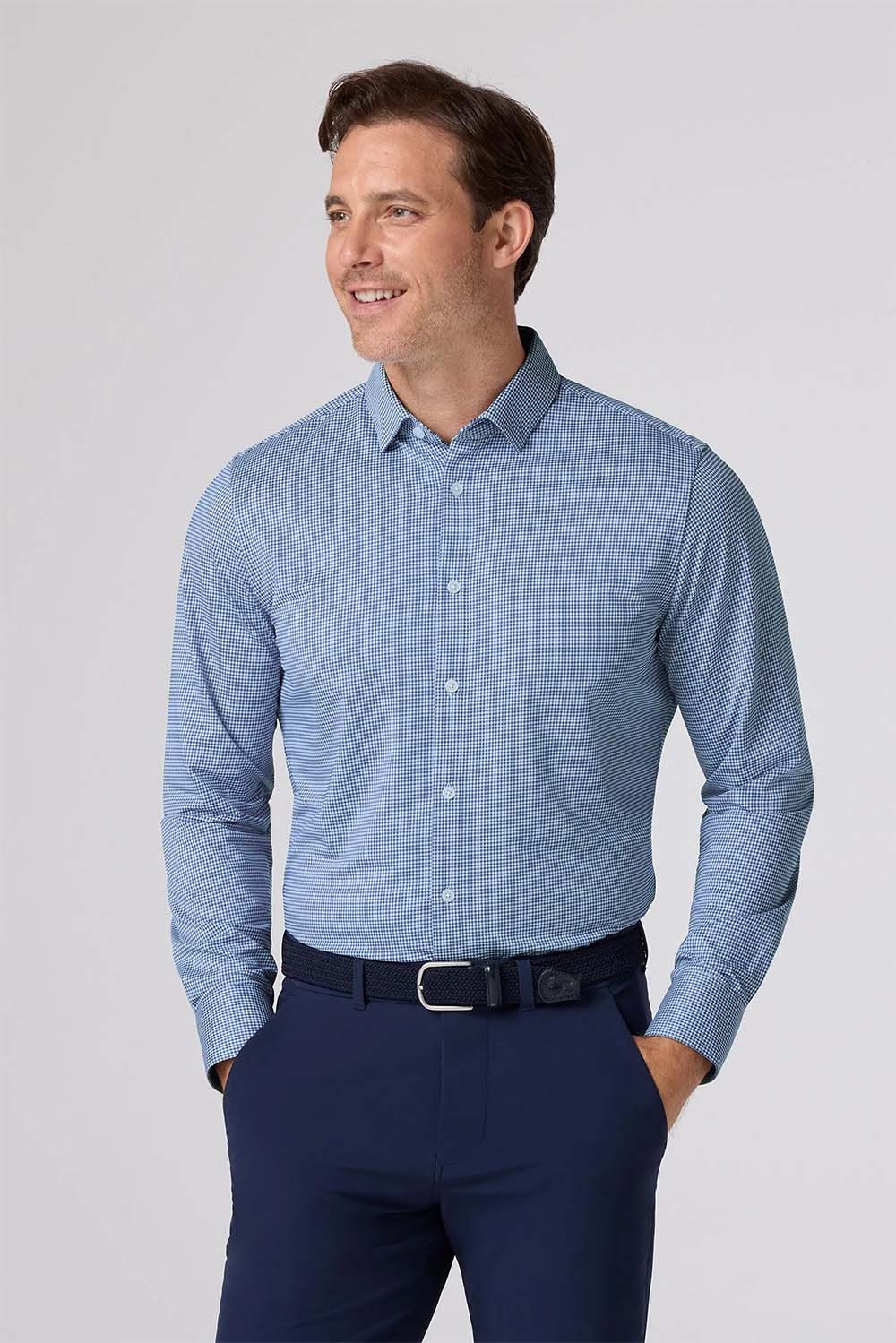 Mizzen + Main - Halyard LS - Navy Peter Gingham - Front