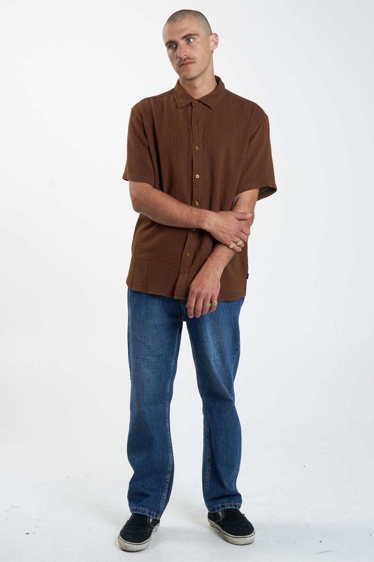 Thrills - Minimal Thrills Seersucker SS - Chestnut