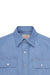 Dehen - Drover SS Shirt - Light Indigo Chambray - Collar
