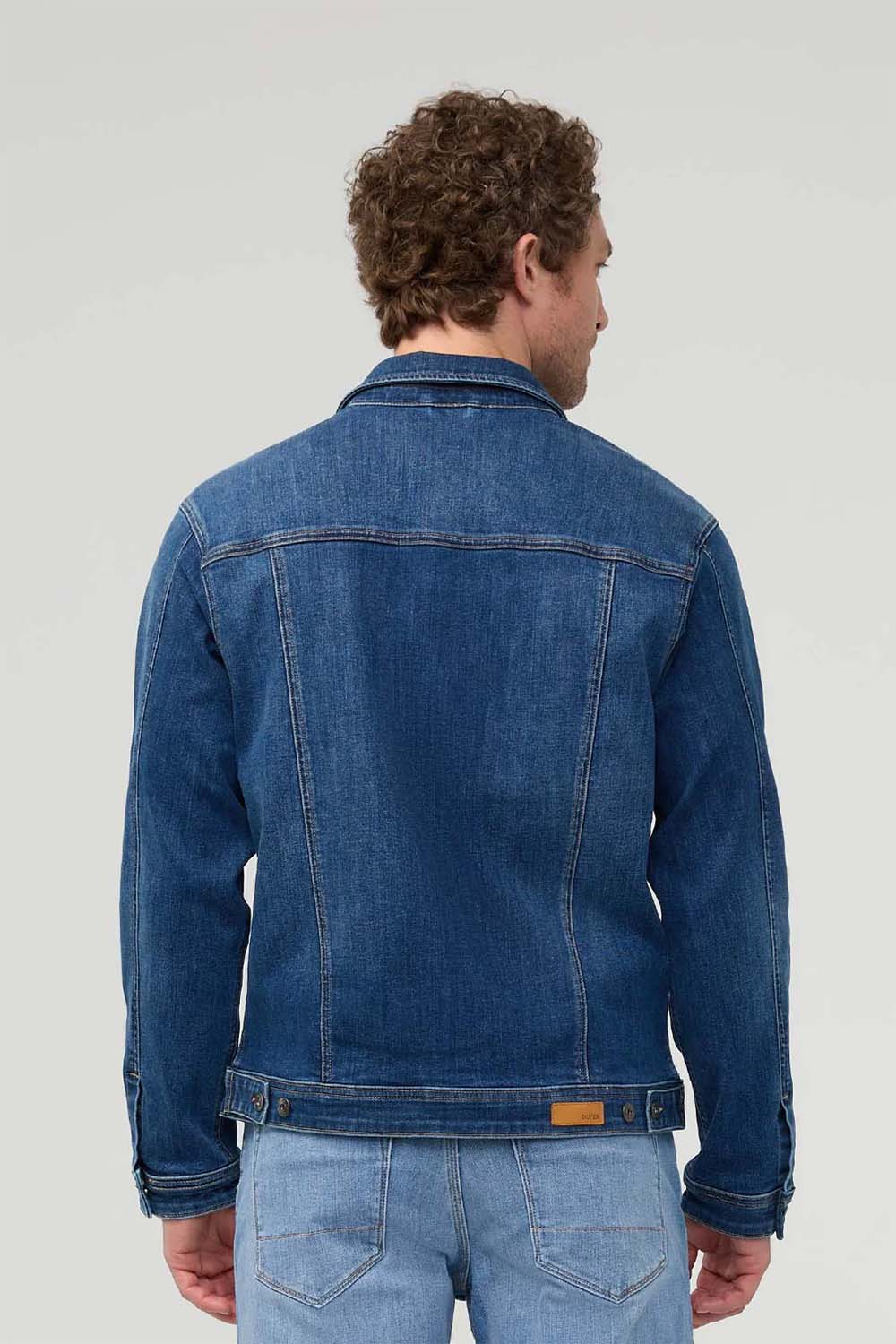 Duer Performance Denim Jacket in Alpine Indigo — Back view