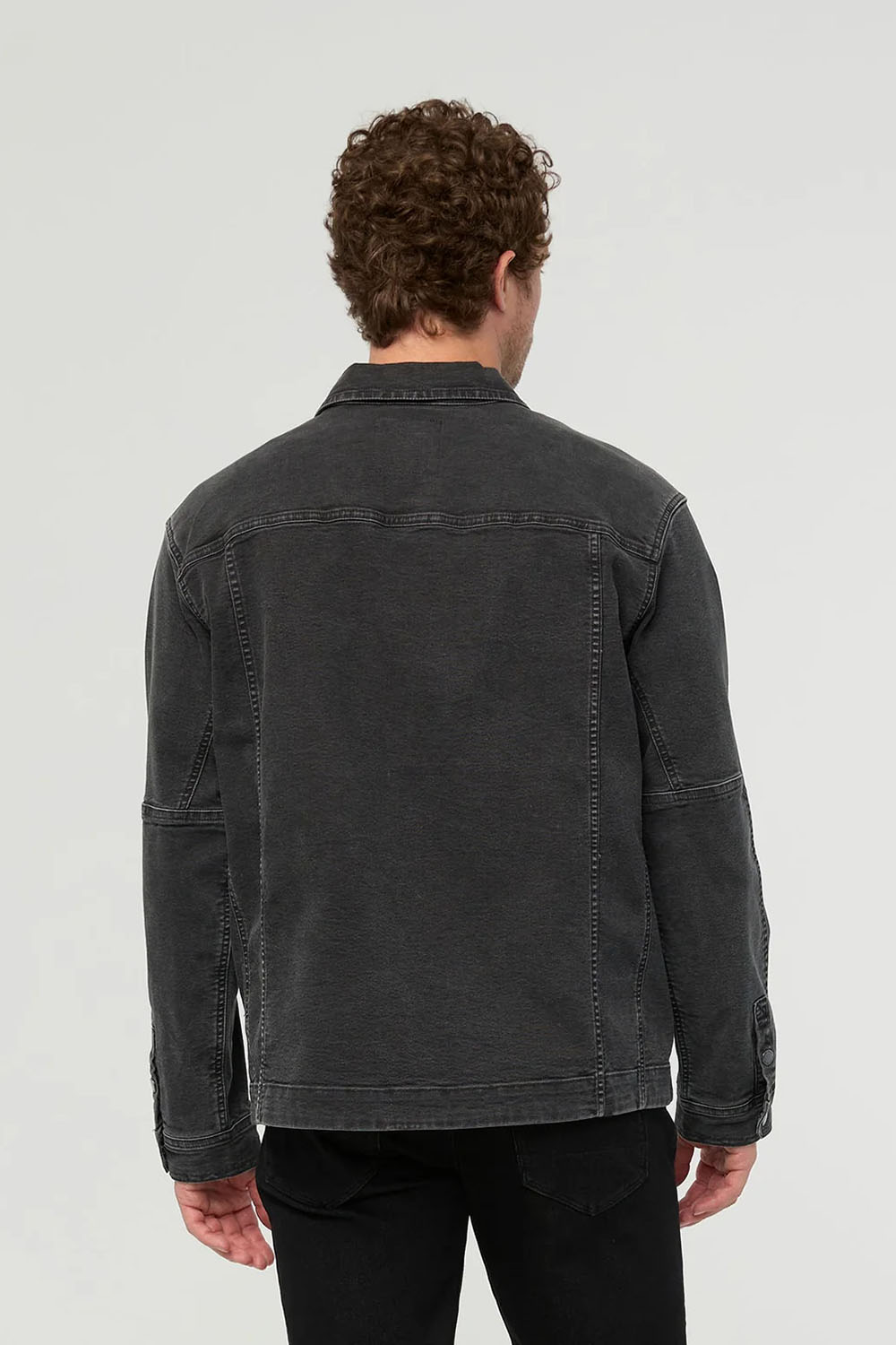 Duer Stretch Canvas Work Jacket in Black — Back view