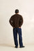 Rhythm Vintage Waffle Knit Sweater in Chocolate — Back view