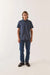 Brixton Charter Print Short Sleeve in Washed Navy Micro Floral — Full-body view